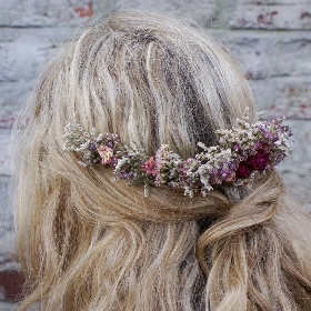 Summer Haze Dried Flower Half Hair Crown with Comb