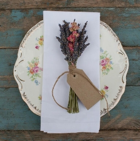 Wheat and Pink Larkspur Napkin Posy 10