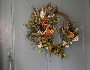 Christmas Dried Flower Rustic Country Large Wreath