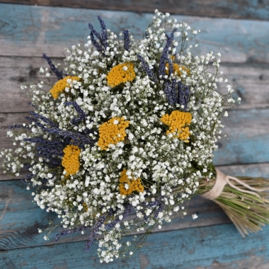 Lavender Twist Yellows Wedding Bouquet