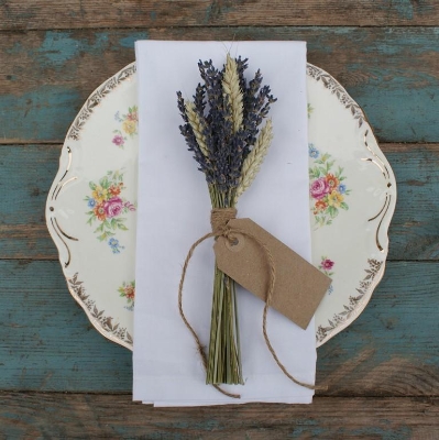 Lavender and Wheat Napkin Posy 10