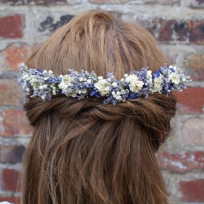 Provence Babys Breath Half Hair Crown with 2 Combs