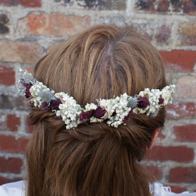 Rustic Winter Half Hair Crown with 2 Combs