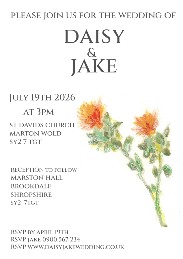 Pack of 12 Carthamus Orange Save the Date Wedding Cards