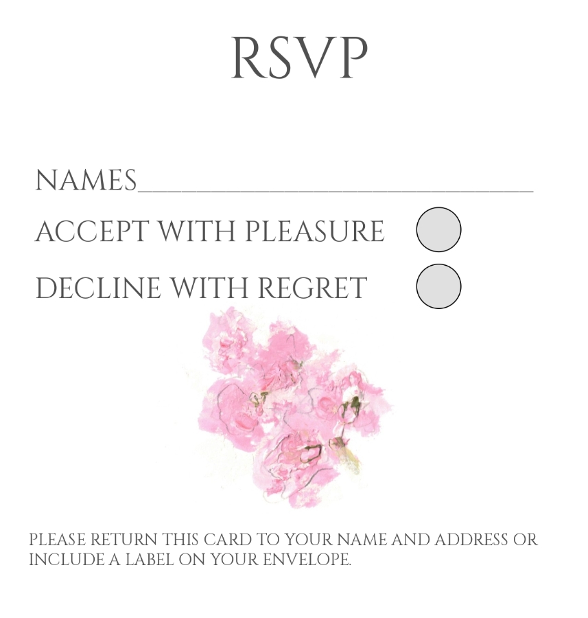 Pack of 12 Larkspur Pink Wedding Invitations