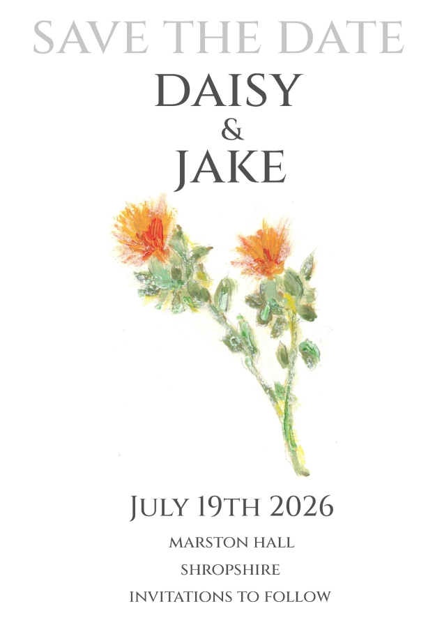 Pack of 12 Carthamus Orange Wedding Invitations