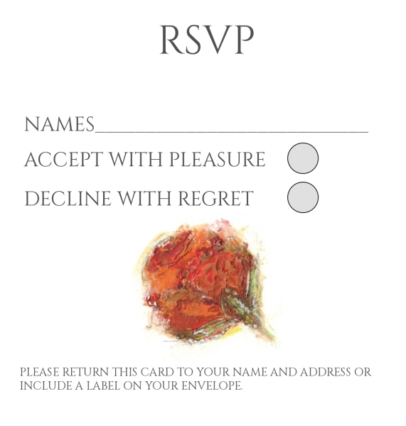 Pack of 12 Rose Orange RSVP Cards