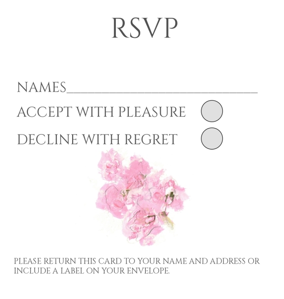 Pack of 12 Larkspur Pink RSVP Cards