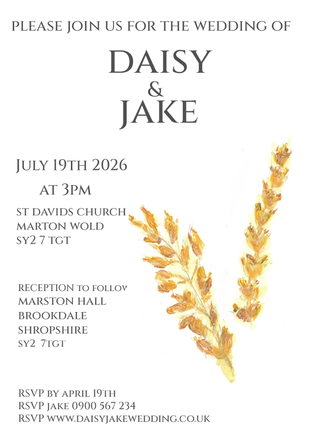 Pack of 12 Grains Wheat Oats RSVP Cards