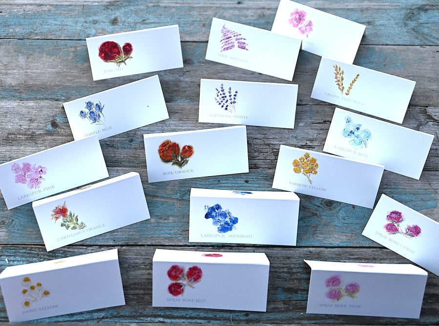 Pack of 12 Spray Rose Pink Folded Place Name Cards