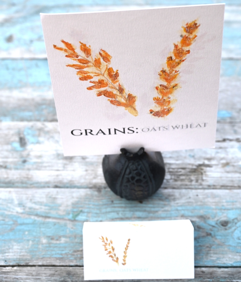 Pack of 12 Grains Wheat Oats Folded Place Name Card
