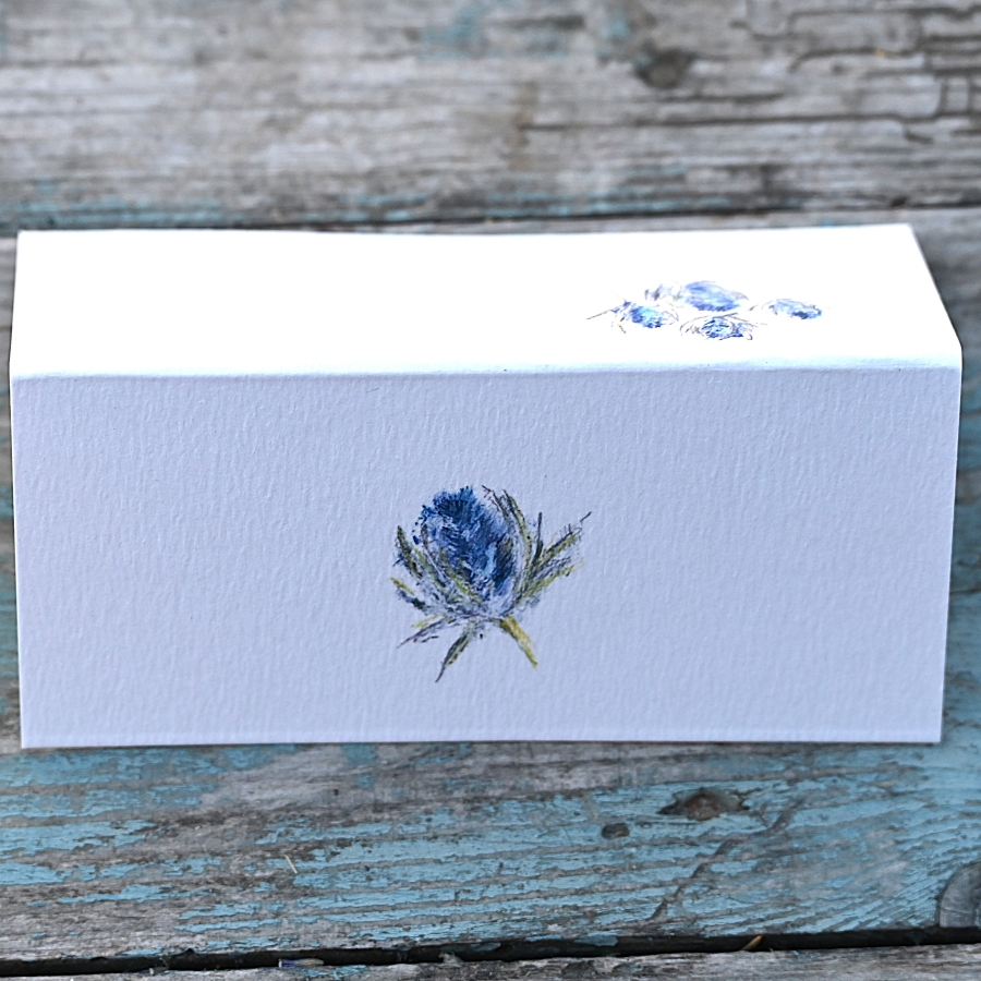 Pack of 12 Thistle Blue Folded Place Name Card