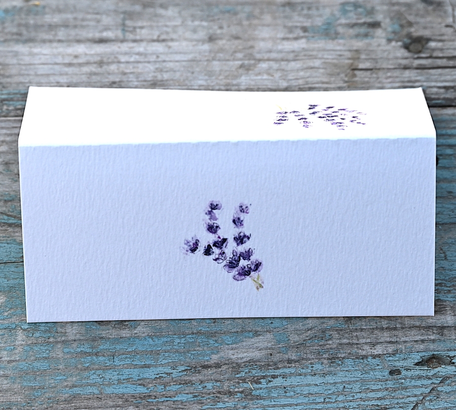 Pack of 12 Lavender Folded Place Name Cards