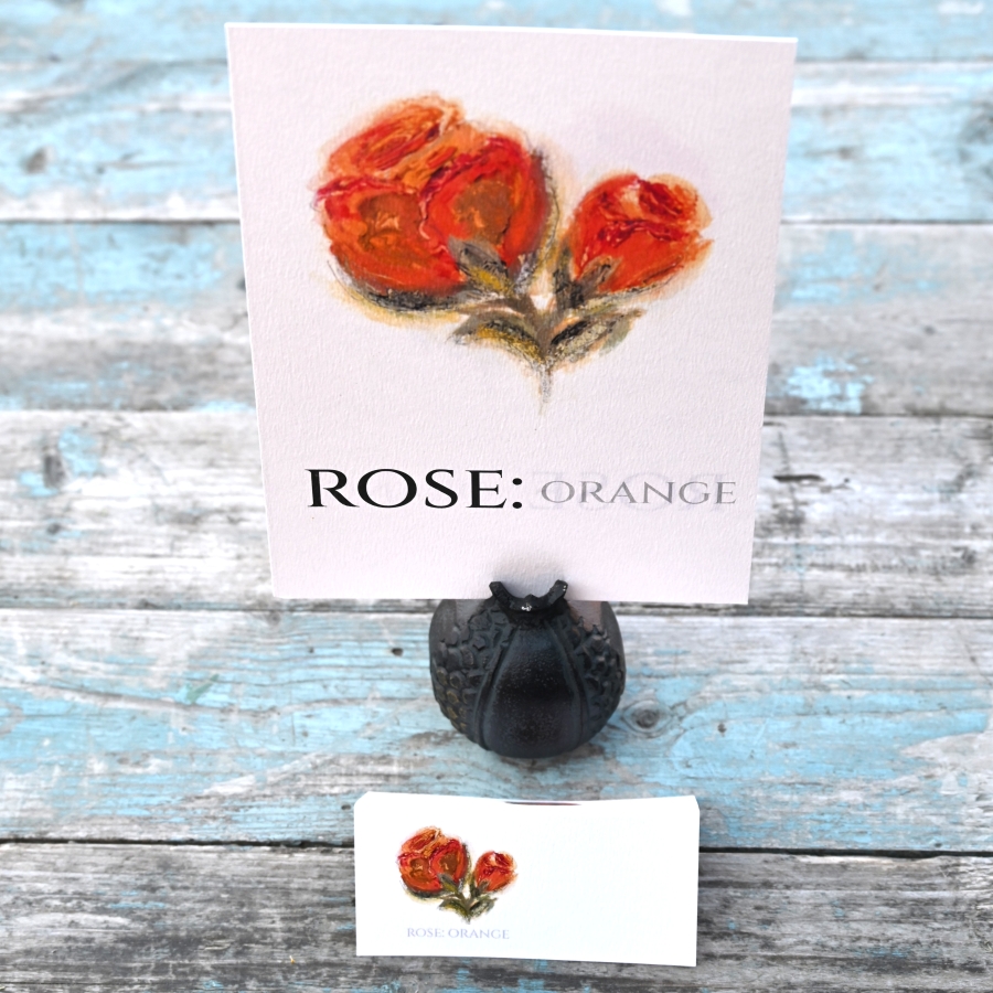 Rose Orange Table Name A5 Double Sided Card