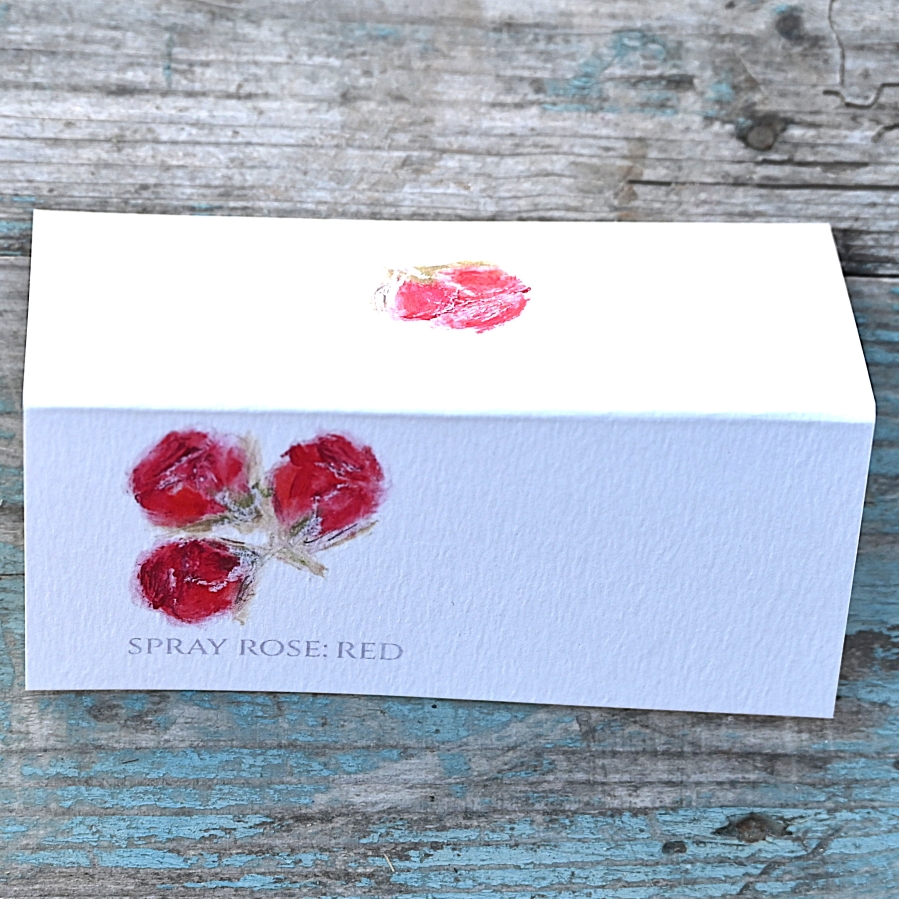 Spray Rose Red Table Name A5 Double Sided Card