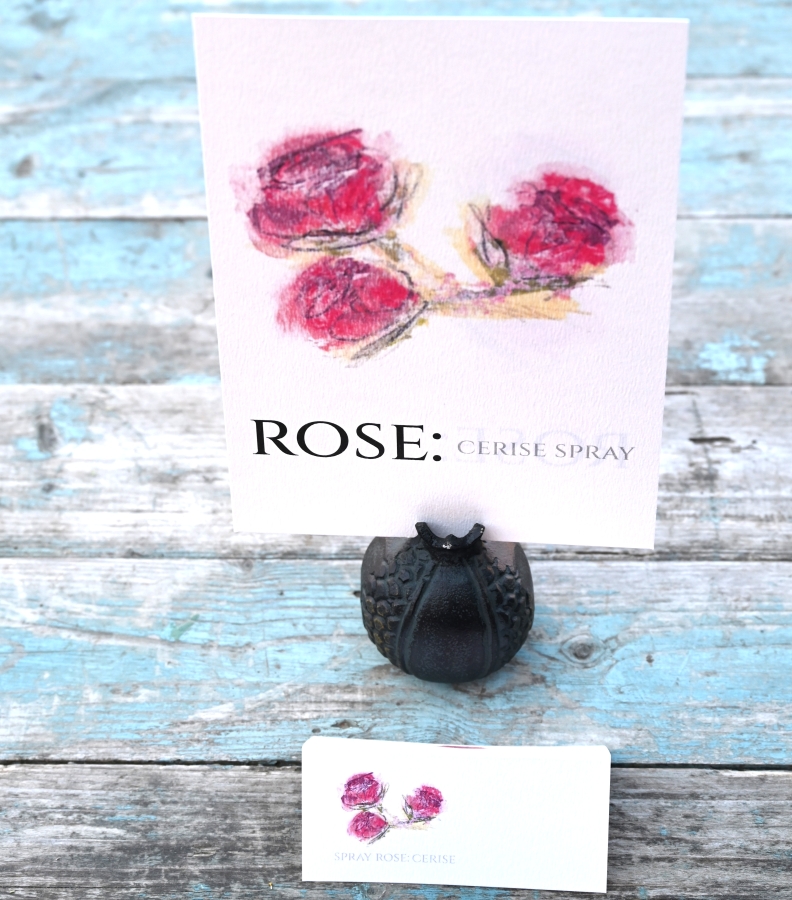 Spray Rose Cerise Table Name A5 Double Sided Card