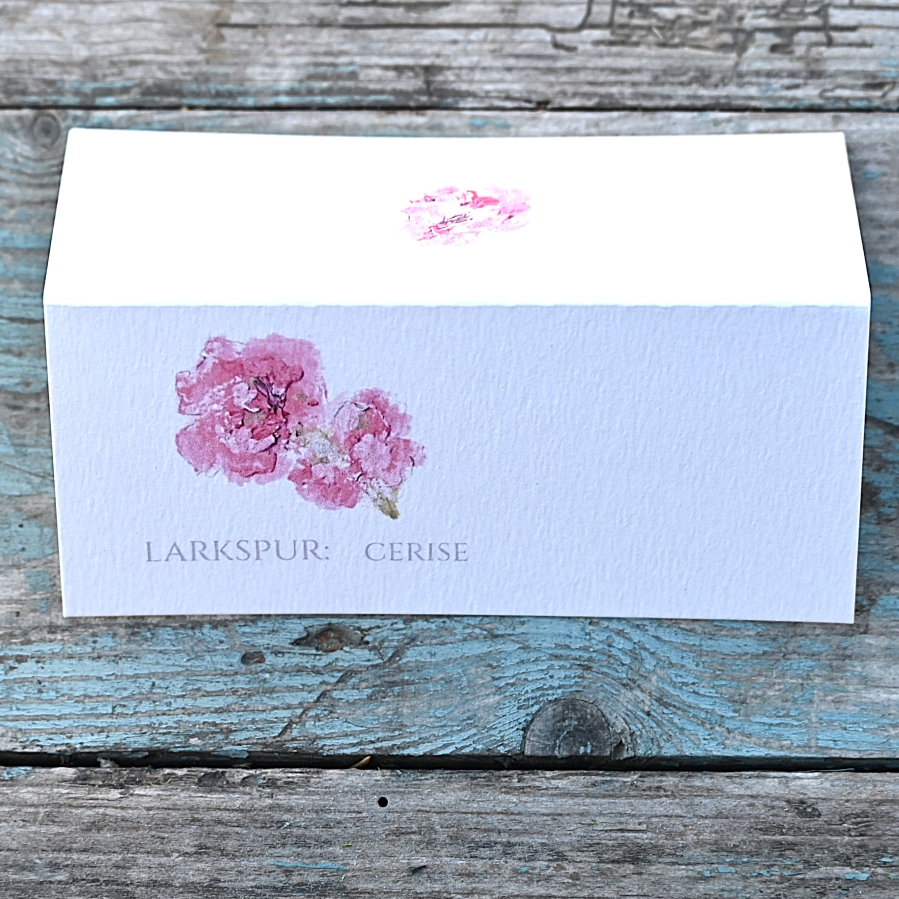 Larkspur Cerise Table name A5 Double Sided Card
