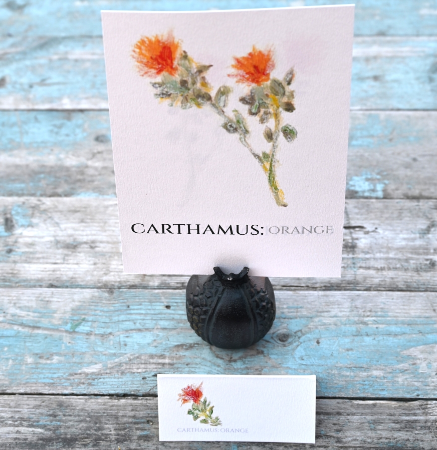 Carthamus Orange Table Name A5 Double Sided Card
