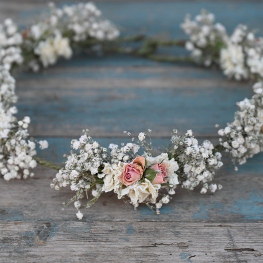 Pink and white 2025 flower crown