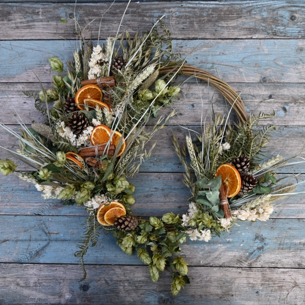 Christmas Dried Flower Rustic Country Large Wreath