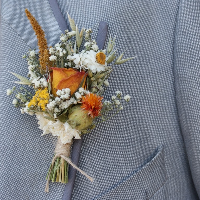 Elopement Bridal Bouquet FREE Buttonhole Sunset Rose