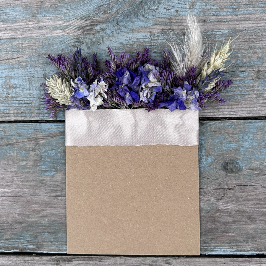 Meadow Blues Pocket Square Boutonniere
