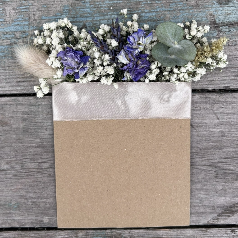 Meadow Blues Pocket Square Boutonniere