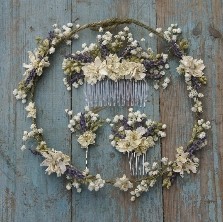 Lavender Twist Baby's Breath Hair Circlet