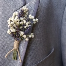 Lavender Twist Baby's Breath Buttonhole