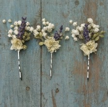 Lavender Twist Baby's Breath Hair Grips Set of 3