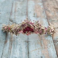 Summer Haze Dried Flower Half Hair Crown with Comb