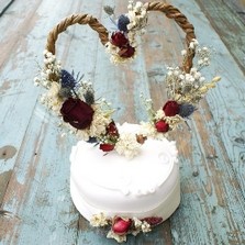 Rustic Winter Heart Cake Topper