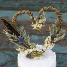 Rustic Autumn Heart Cake Topper