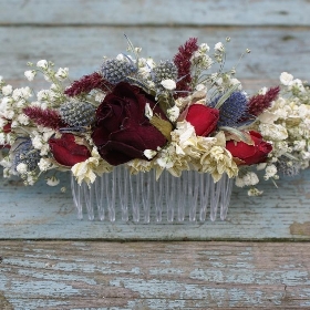 Rustic Winter Half Hair Crown with Comb