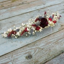 Rustic Winter Half Hair Crown with Comb