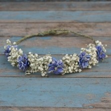 Boho Blues Half Hair Circlet