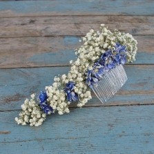 Boho Blues Half Hair Crown with Comb