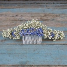 Boho Blues Half Hair Crown with Comb