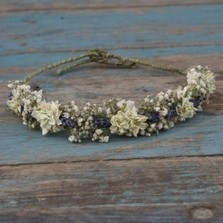 Lavender Twist Babys Breath Half Hair Circlet