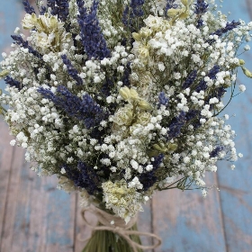Lavender Twist Babys Breath Wedding Bouquet