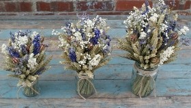 Provence Babys Breath Jam Jar Posy