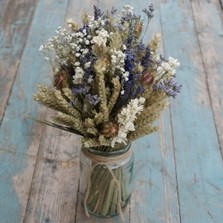 Provence Babys Breath Jam Jar Posy