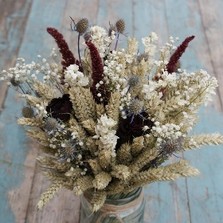 Rustic Winter Jam Jar Posy