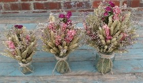 Rustic Winter Jam Jar Posy