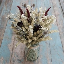 Rustic Winter Jam Jar Posy