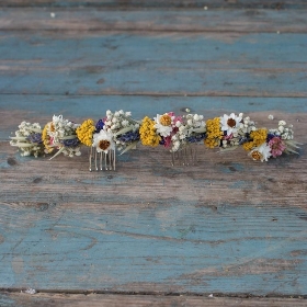 Festival Meadow Half Hair Crown with 2 combs