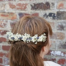 Lavender Twist Babys Breath Half Hair Crown with 2 Combs