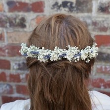 Lavender Twist Babys Breath Half Hair Crown with 2 Combs