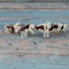 Rustic Winter Half Hair Crown with 2 Combs