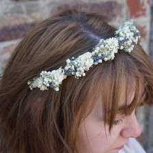 Lavender Twist Babys Breath Dainty Hair Band Crown